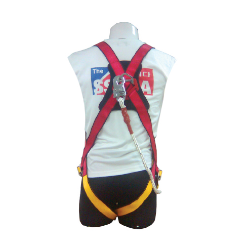 เข็มขัดนิรภัยแบบรัดทั้งตัว SSEDA : SAH1-R(3) Safety Harness แบบ 1 D-Ring + เชือกนิรภัยพร้อมตะขอเหล็ก